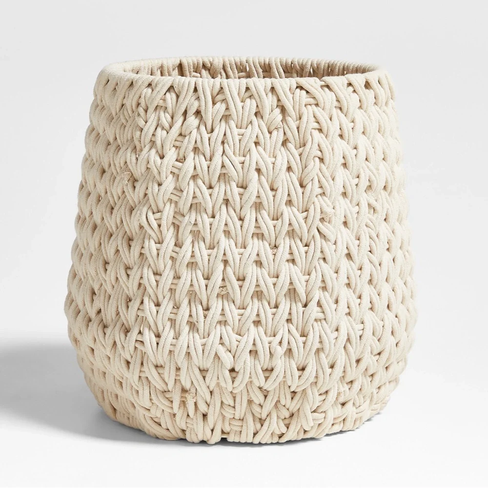 Crate & Barrel - Rulon White Medium Blanket Basket - Picture 2 of 8